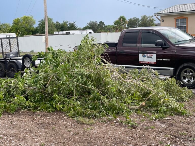 ER Junk Removal hauling yard debris in Lee County, FL and Naples, FL
